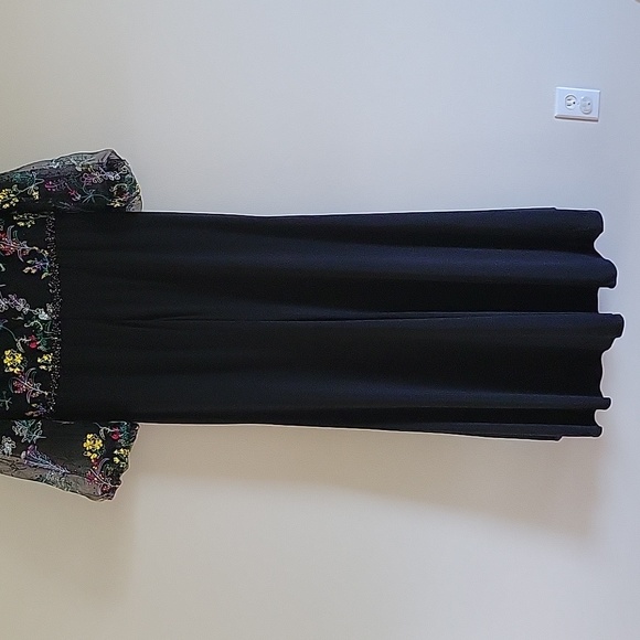 NWT Mac Duggal Embroidered Illusion Puff Sleeve Column Gown Floral 18 # 79379 - Picture 11 of 17